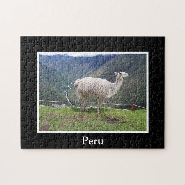 Llama Inca Trail Cusco Peru Andes Mountains Inka Jigsaw Puzzle (Horizontal)
