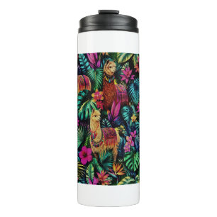 Llama Jungle Dreams Seamless Surface Pattern Thermal Tumbler