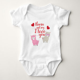 Llama just say I love you funny lamas Baby Bodysuit