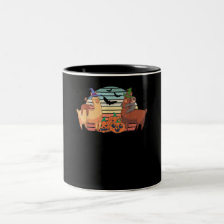 Llama | Kawaii Llama Halloween Sunset Sloth Gift Two-Tone Coffee Mug
