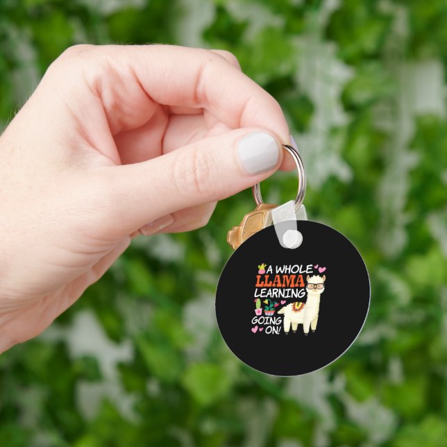 Llama Learning  Teachers Students Alpaca Lovers Key Ring (Hand)