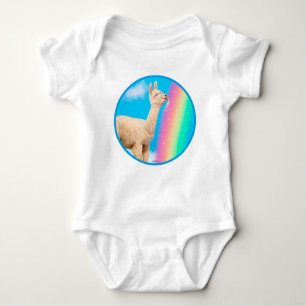 Llama Licking Rainbow Baby Bodysuit