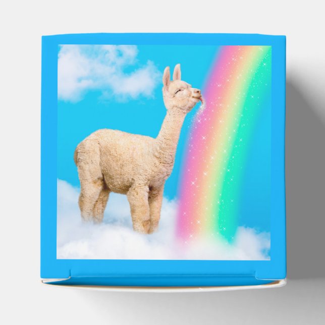 Llama Licking Rainbow Favour Box (Top)