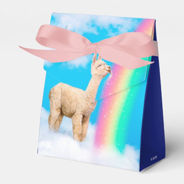 Llama Licking Rainbow Favour Box (Front Side)