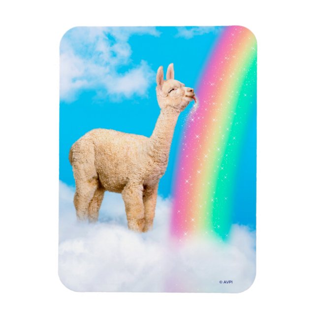 Llama Licking Rainbow Magnet (Vertical)