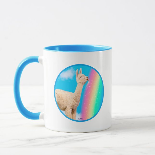 Llama Licking Rainbow Mug (Left)