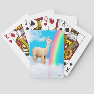 Llama Licking Rainbow Playing Cards
