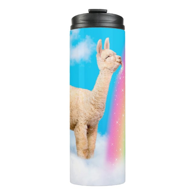 Llama Licking Rainbow Thermal Tumbler (Front)