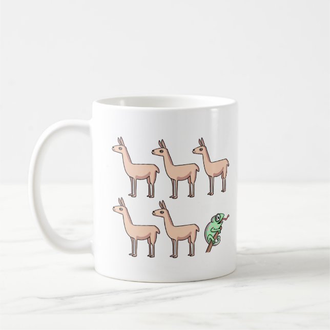 Llama llama llama llama llama chameleon coffee mug (Left)