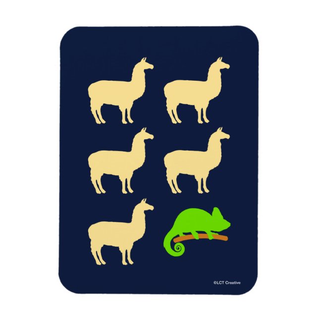 Llama Llama Llama Llama Llama Chameleon Magnet (Vertical)