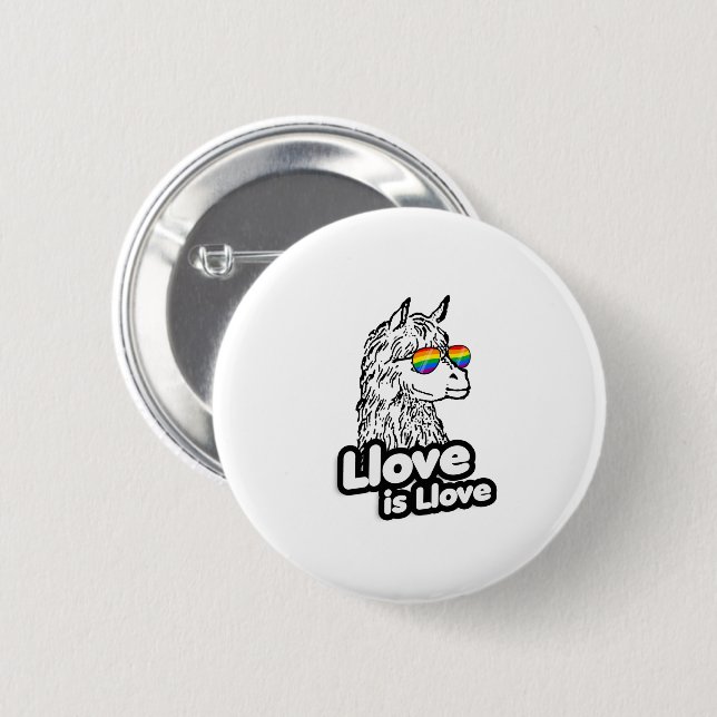 Llama: Llove is Llove 6 Cm Round Badge (Front & Back)