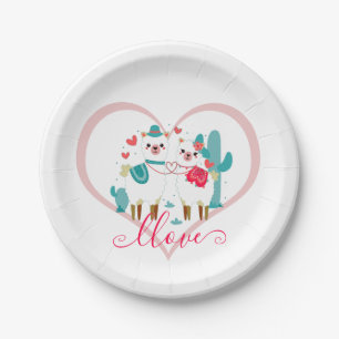 Llama Llove Paper Plate