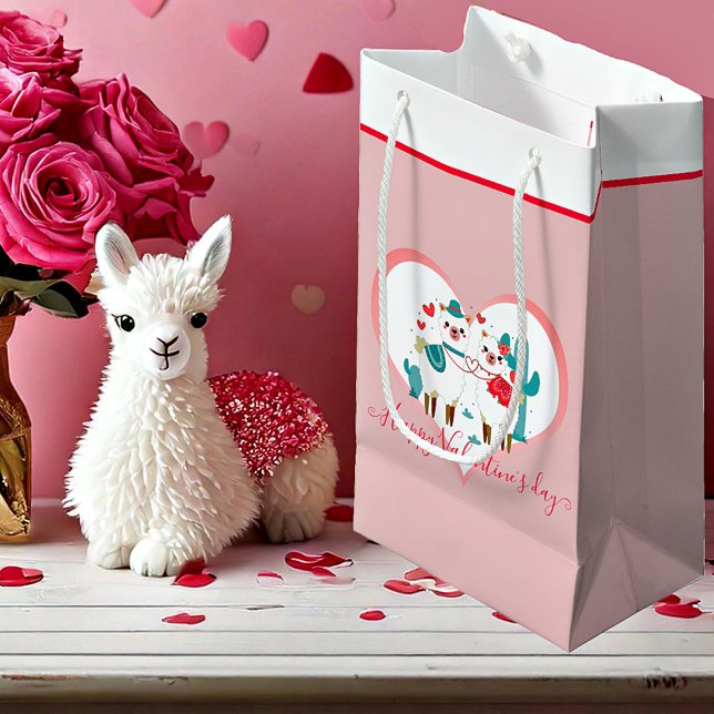 Llama Llove Valentine  Small Gift Bag (Creator Uploaded)