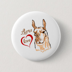 LLAMA LOVE 6 CM ROUND BADGE