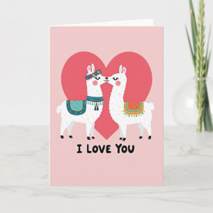 Llama Love Couple Card