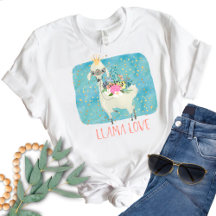 Llama Love Crown Watercolor Cute Kawaii Adorable 