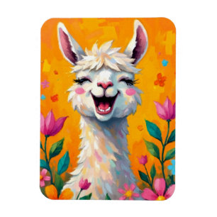 Llama Love in Bloom Magnet