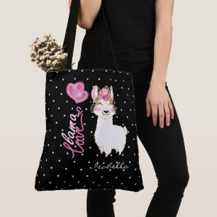 Llama Love - Pink Tote Bag