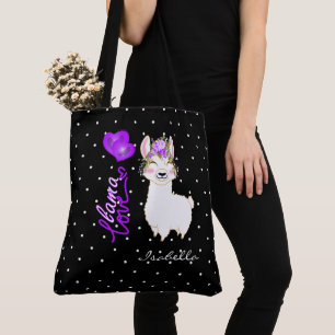 Llama Love - Purple Tote Bag