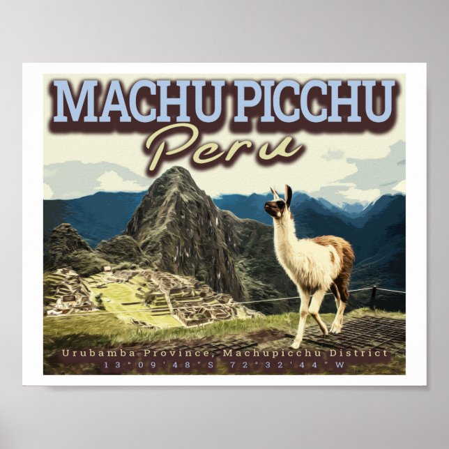 LLAMA - MACHU PICCHU PERU POSTER (Front)