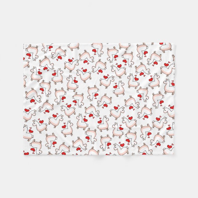 Llama Madness Fleece Blanket (Front (Horizontal))
