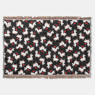Llama Madness Throw Blanket