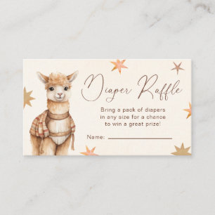 Llama Mama Diaper Raffle Baby Shower Enclosure Card