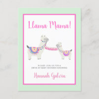 Llama Mama Hot Pink Green Drive By Baby Shower
