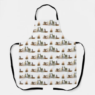 Llama Meadow All Over Print Apron (choose colour)