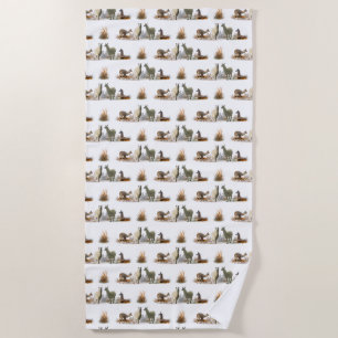 Llama Meadow Beach Towel (choose colour)