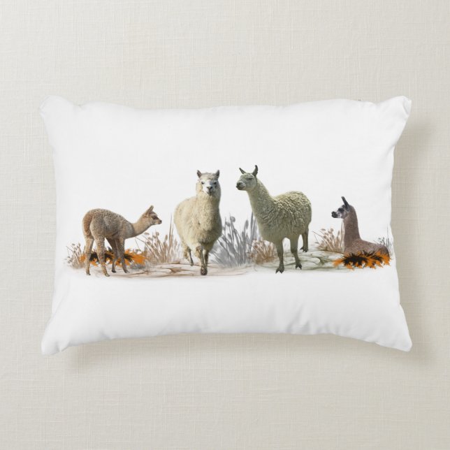 Llama Meadow Pillow (choose colour) (Front)