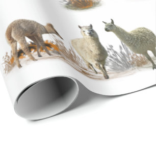Llama Meadow Wrapping Paper (choose colour)