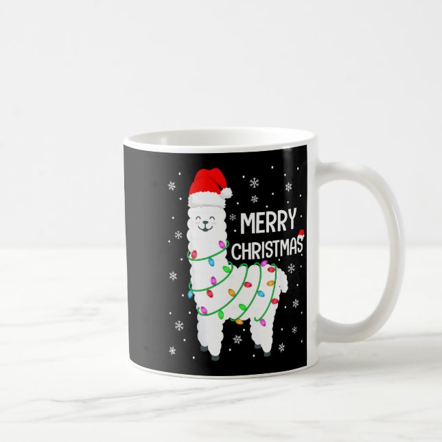 Llama Merry Christmas Kids Funny Llama Christmas L Coffee Mug (Right)