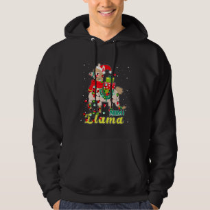 Llama Mimi Wear Santa Hat Xmas Pajama Outfit Hoodie