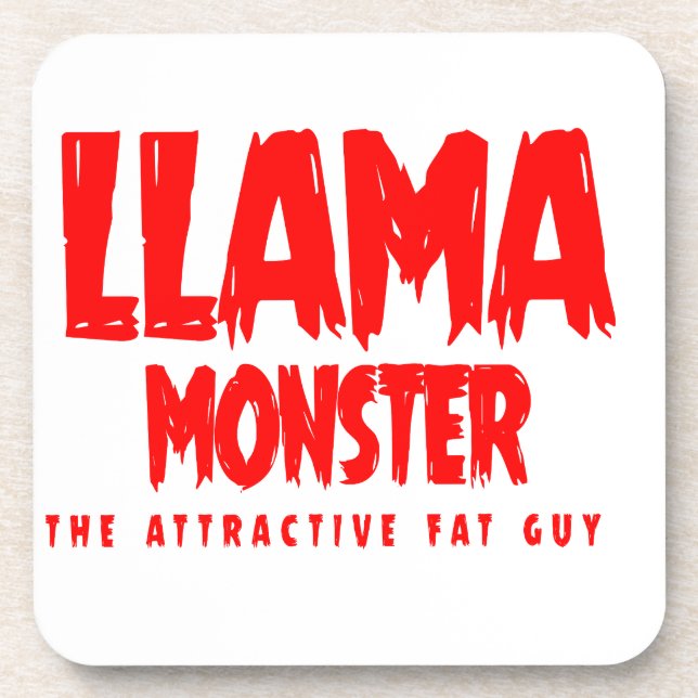 Llama Monster Red Logo Coaster (Front)