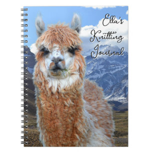 Llama Mountains Personalised Knitting Journal