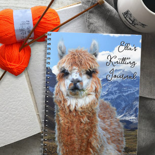 Llama Mountains Personalised Knitting Journal