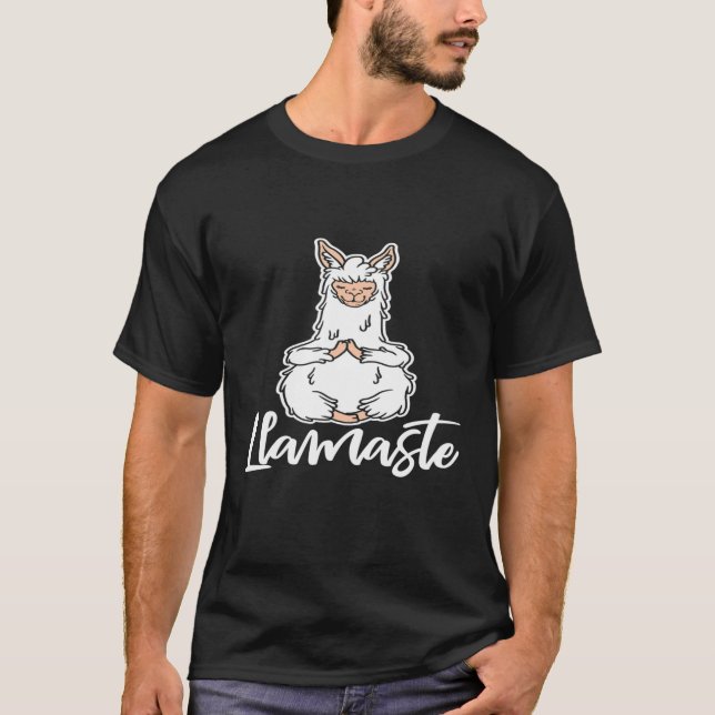 Llama Namaste Llamaste Yoga Chakra Meditation Yogi T-Shirt (Front)