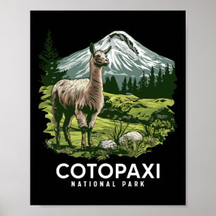 Llama National Park Cotopaxi Souvenir Alpaca Ecuad Poster