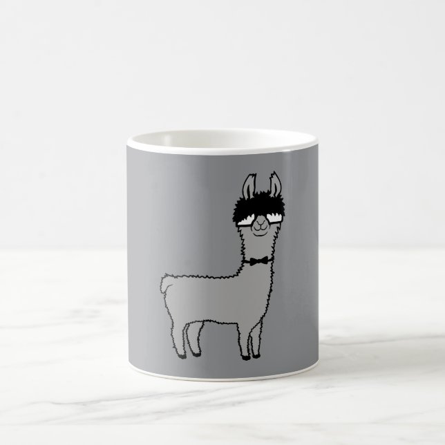 Llama Nerd Geek Glasses Bow Tie Funny Alpaca Coffee Mug (Center)