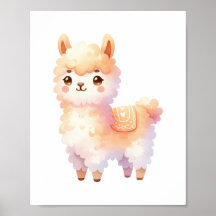 Llama Nursery Decor Cute Llama Watercolor