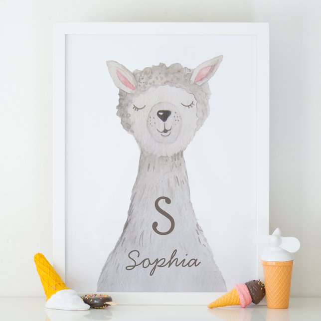 Llama Nursery Wall Art | Cute Watercolor Alpaca (Creator Uploaded)