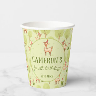 Llama outdoor kid’s birthday celebration paper cups