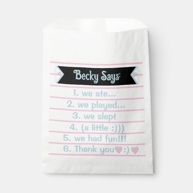 Llama Pajama Birthday Party Sleepover Favour Bag (Front)