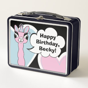 Llama Pajama Metal Lunch Box