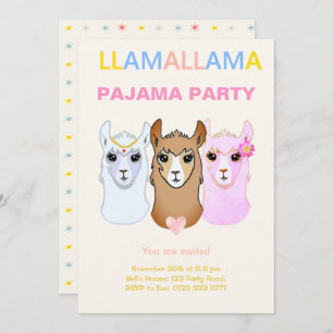 Llama Pajama Party Invitation