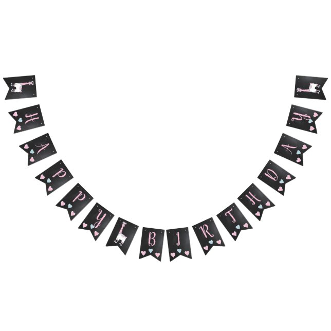 Llama Pajama Pink Girls Sleepover Party Bunting (All)