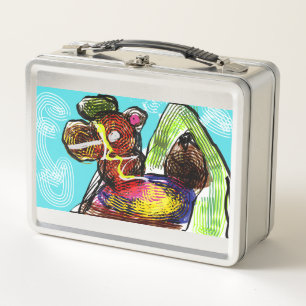 Llama party metal lunch box