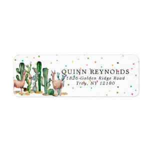 Llama Party   Return Address Label