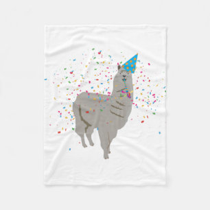 Llama Partying - Animals Having a Party Fleece Blanket